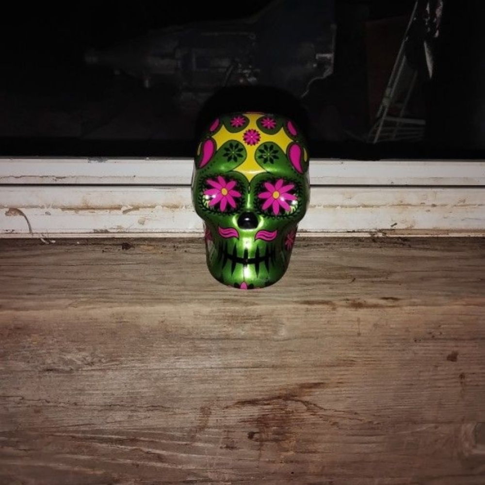 Colorful Sugar Skull Decor Tin